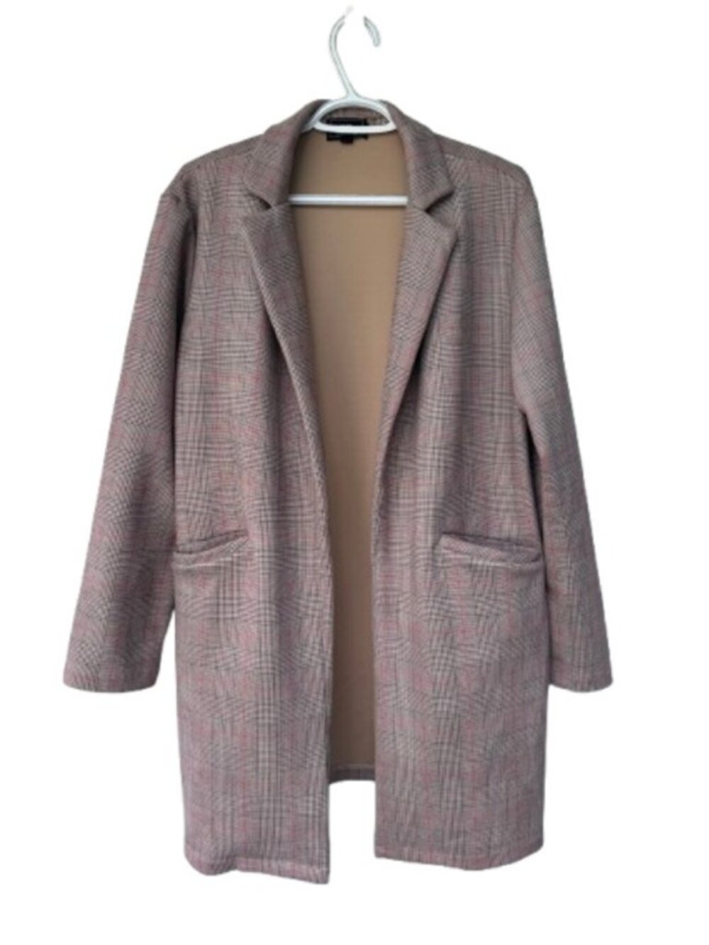 Have Los Angeles open front plaid longline blazer unisex size L